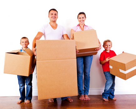 Furniture and boxes being prepared for a home move in Wallington