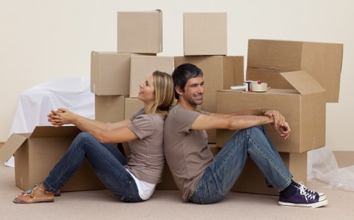 Careful loading of furniture into a removal van