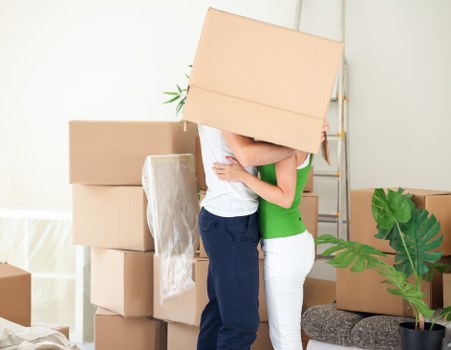 Furniture and boxes loaded into a moving van in Wallington