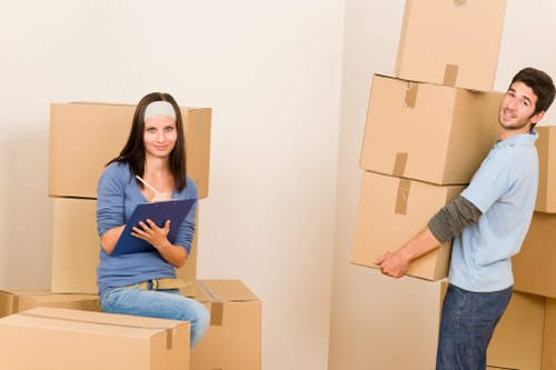 Packing boxes and household items for a Wallington relocation