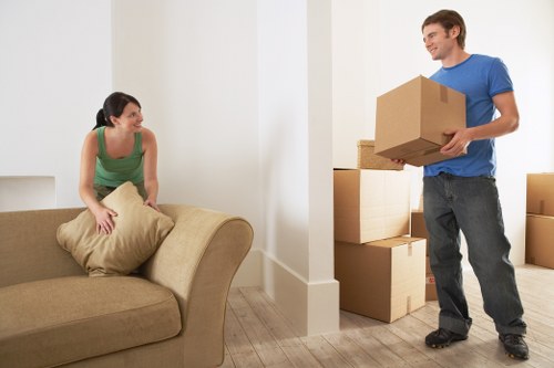 Furniture being carefully loaded for a Wallington removals job